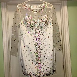 White Rhinestone Dress
